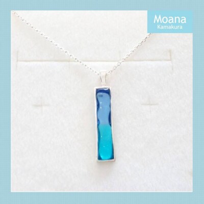 【レディース】スクエアペンダント Aqua Blue & Crystal Turquoise