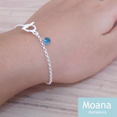 シンプルボールブレスレット 【Crystal Aqua Blue】
