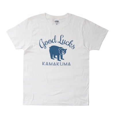 鎌倉の人気キャラクター「カマクマ」のTシャツ(ホワイトM)とTOTEバッグ(ネイビー)