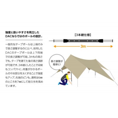 【鎌倉天幕】TARP 530DL D パネル&メッシュ脱着 タープ DACポール KTM530D