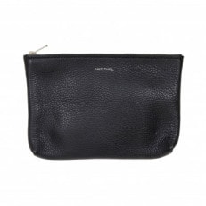 MASSTARD -MINIMAL LEATHER POUCH MEDIUM- BLACK