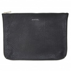 MASSTARD -MINIMAL LEATHER POUCH LARGE- BLACK