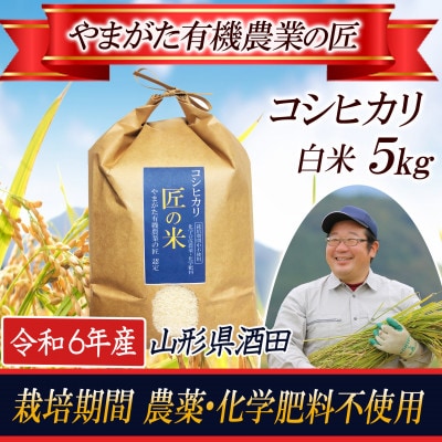 <栽培期間中農薬不使用 コシヒカリ 白米5kg 大粒LLサイズ以上厳選>令和6年産