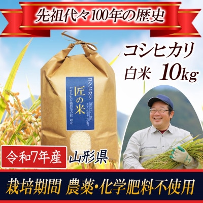 【農薬:栽培期間中不使用】 コシヒカリ 白米10kg 大粒1.9mm以上厳選 令和7年産