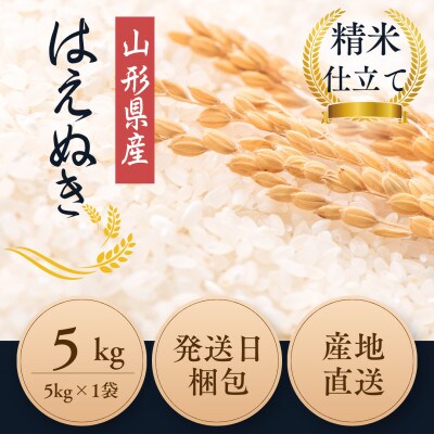 【特別栽培米】はえぬき 精米5kg　山形県産　鳥海山の恵み 令和7年産