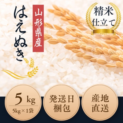 はえぬき 精米5kg 令和7年産 山形県産　日本百名山「鳥海山」の水の伏流水で育ちました