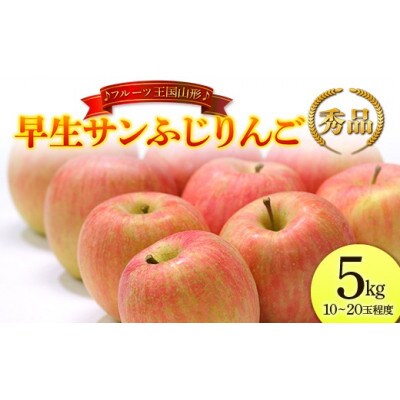 【2026年度発送】♪フルーツ王国山形♪ 早生サンふじりんご 秀品 5kg　9月中旬より順次発送