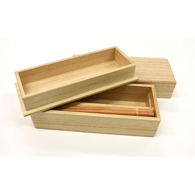 箸箱がいらない木製2段弁当箱(箸付)