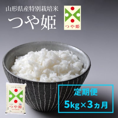 【毎月定期便】山形県産特別栽培米つや姫白米 5kg全3回