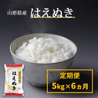 【毎月定期便】山形県産はえぬき白米 5kg全6回