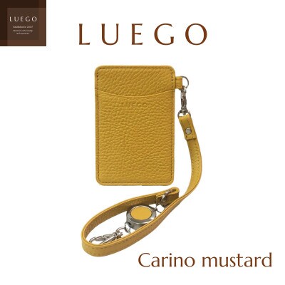 LUEGOのCarino カリーノID&パスケースリール付き(マスタード)