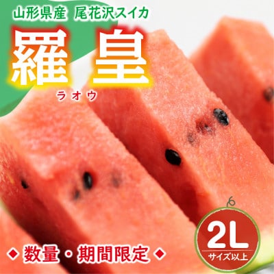 【令和7年発送 先行受付】※数量・期間限定※　 尾花沢スイカ　羅皇　2Lサイズ以上　1玉