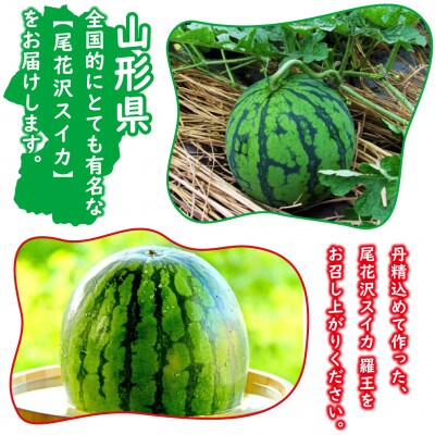 【令和7年発送 先行受付】※数量・期間限定※　 尾花沢スイカ　羅皇　2Lサイズ以上　1玉