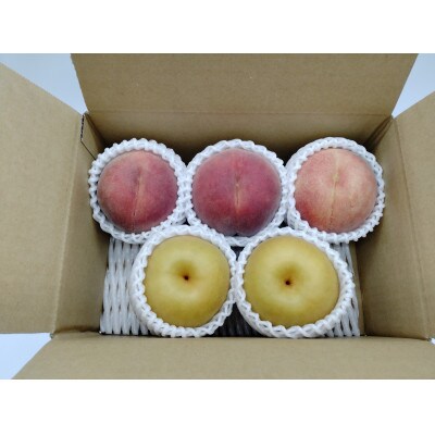 【先行受付】大玉白桃 3玉  和なし2玉 セット(品種おまかせ)