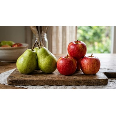 【2026年発送先行受付】大玉リンゴ 3玉 ラ・フランス 2玉 合計1.5kg