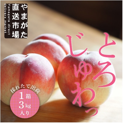【先行受付　令和7年度発送】山形県産　もぎたて白桃(品種おまかせ)3kg