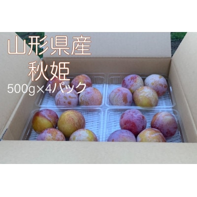 《先行受付》2024年度発送　山形県産　すもも【秋姫】 2kg(500g×4パック)　ご家庭用