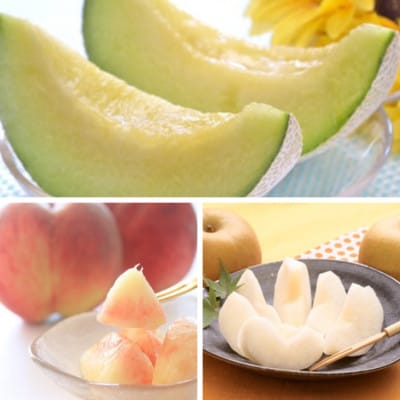 【発送月固定定期便】メロン・白桃・和梨定期便 全3回