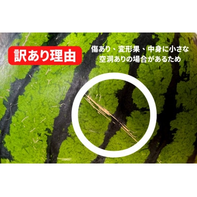 《2025年先行受付》【高糖度約12度】山形産スイカ　訳あり　中玉1玉