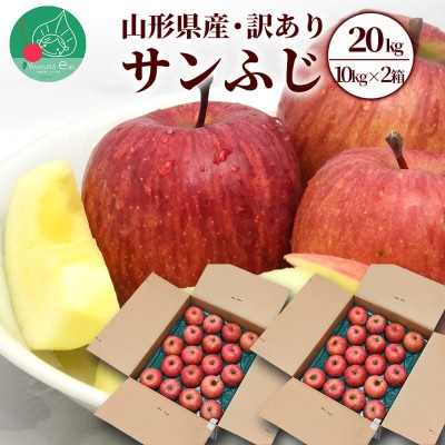 【訳あり】りんご サンふじ 20kg (10kg×2箱) 山形県産 【令和6年産】