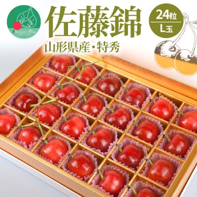 さくらんぼ 佐藤錦 L玉以上 24粒 特秀 ギフト箱入 山形県産 【令和8年産 先行受付】