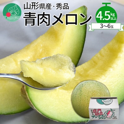 青肉メロン 4.5kg以上 (3～6玉入り) ギフト 山形県産 【令和7年産 先行受付】