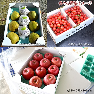 【発送月固定定期便】山形の名産フルーツを楽しむコース(さくらんぼ、ラ・フランス、りんご)全3回