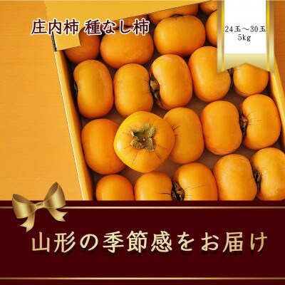 庄内柿 種無しで食べやすい 5kg 24～30玉【令和8年発送先行予約】