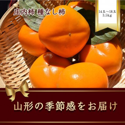 庄内柿 種無しで食べやすい 3.5kg 14～18玉【令和8年発送先行予約】