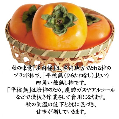 渋抜きした甘い庄内柿 約3kg(15～18コ入)山形県産 タネなしでとっても食べやすい