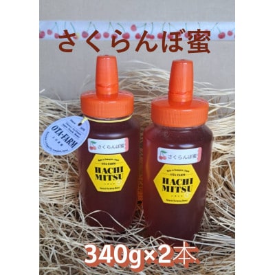 山形県産天然熟成はちみつ　さくらんぼ蜜340g×2本
