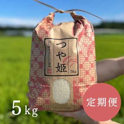 【発送月固定定期便】【令和7年産】農家の先生が作る山形県産つや姫(精米) 5kg(数量限定)全3回