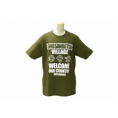 しょさまるグッズ【オリジナルTシャツ(オリーブ/Lサイズ)・金のピンバッチ・メモ帳】