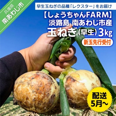 【新玉先行受付】【しょうちゃんFARM】淡路島 南あわじ市産玉ねぎ3kg 早生 ◆配送5月～