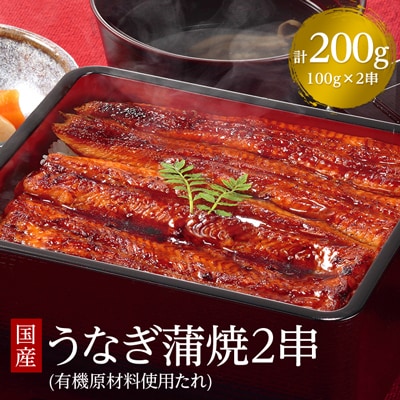 【2023年7月上旬発送】国産うなぎ蒲焼2串(有機原材料使用たれ)