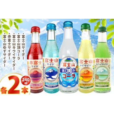 木村飲料 富士山アソートセット 5種×各2本 計10本 炭酸飲料 ご当地サイダー