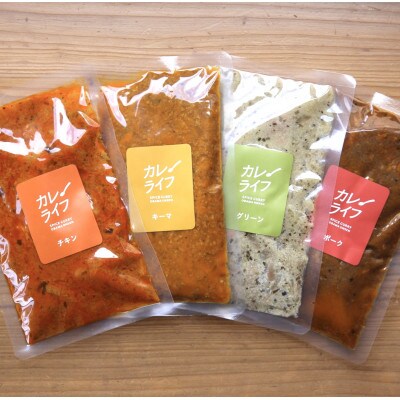 【毎月定期便】冷凍スパイスカレー 4種6食セット全3回