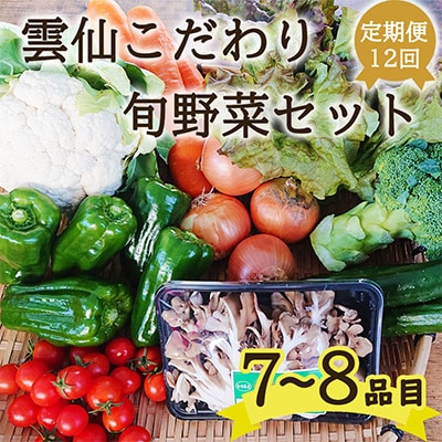 【発送月固定定期便】雲仙こだわり野菜セット 旬の定番野菜を7～8品目 詰め合わせ 全12回
