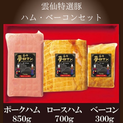 【雲仙市の国産豚】ハム・ベーコンセット 3種類