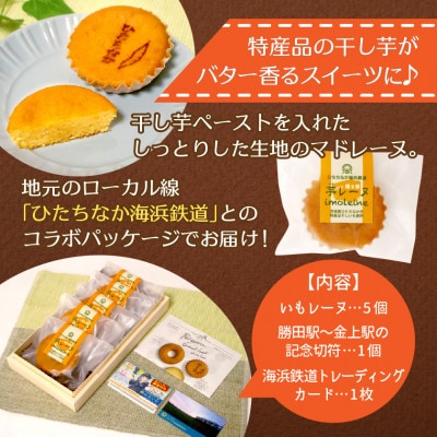 海浜鉄道いもレーヌ(5個入)地元ローカル線とのコラボ　特産の干し芋使用の焼き菓子　ギフトにピッタリ