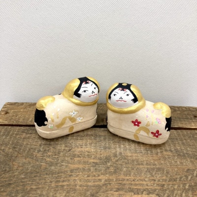 那珂湊張り子 犬筥　2体セット