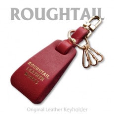 Roughtail leather works【 レザーチャームキーホルダー】レッド