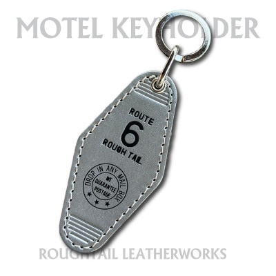 ラフテール【栃木レザー製牛革使用　モーテルキーホルダー】シルバー×ブラック