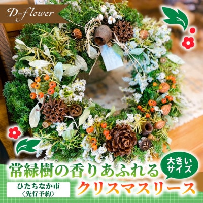 【2026年11月下旬以降発送開始】常緑樹の香りあふれるクリスマスリース(大きいサイズ)