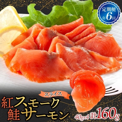 【2ヵ月毎定期便】紅鮭スモークサーモン スライス 40g×4パック全6回