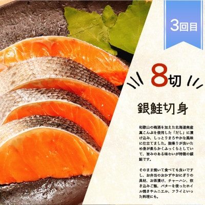 【毎月定期便】魚鶴商店が選ぶ人気お魚C(サバフィレ・うなぎ蒲焼・銀鮭切身・海鮮漬)全4回
