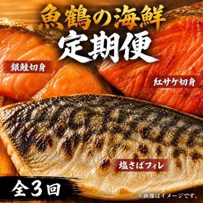 【毎月定期便】海鮮セットE(銀鮭切身・サバフィレ・紅鮭切身)全3回