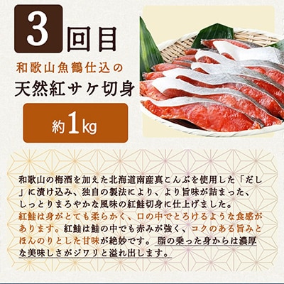 【毎月定期便】海鮮セットE(銀鮭切身・サバフィレ・紅鮭切身)全3回