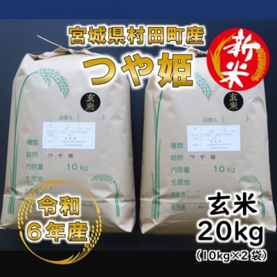 【新玄米】『つや姫 20kg（10kg×2袋）』　令和6年宮城県産　環境保全米 新玄米】『つや姫 20kg（10kg×2袋）』 令和6年宮城県産 環境保全米