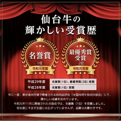 【A5仙台牛】リブロース1本ブロック 6.0kg以上
